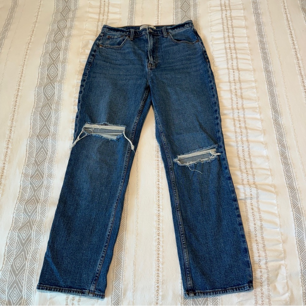 Abercrombie & Fitch ankle straight ultra high rise